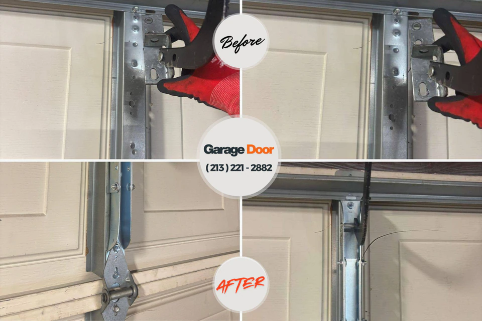 Before and after: garage door repair Moraga, CA